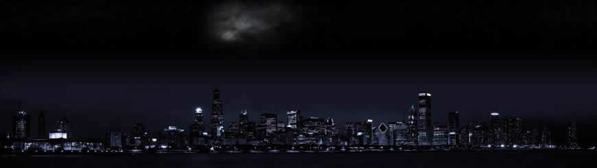 美国芝加哥夜景高清壁纸图片 3840x1080