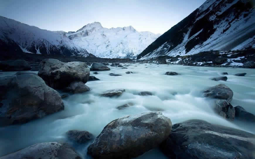 新西兰雪山冰河风景高清壁纸图片 1920x1200