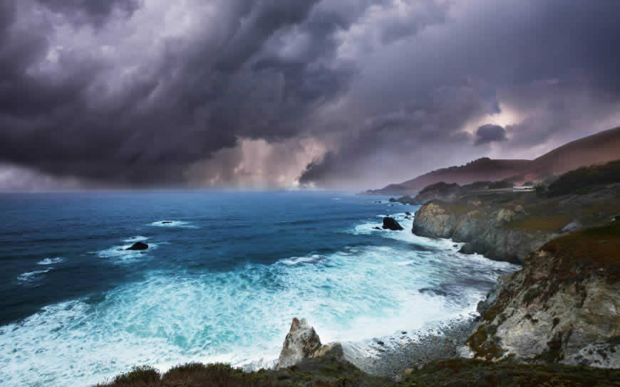 海边的风暴景象高清壁纸图片 1920x1200