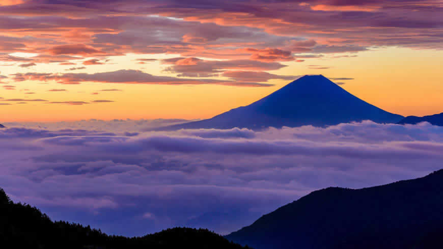 日本本州岛富士山风景高清壁纸图片 1920x1080