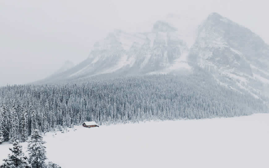 冬天雪山脉树林风景高清壁纸图片 3840x2400