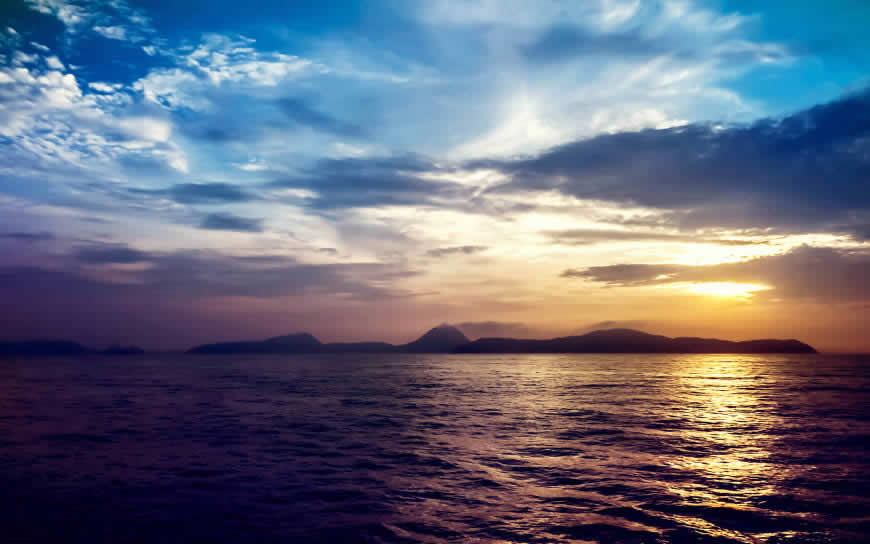 海上日落风景高清壁纸图片 2560x1600