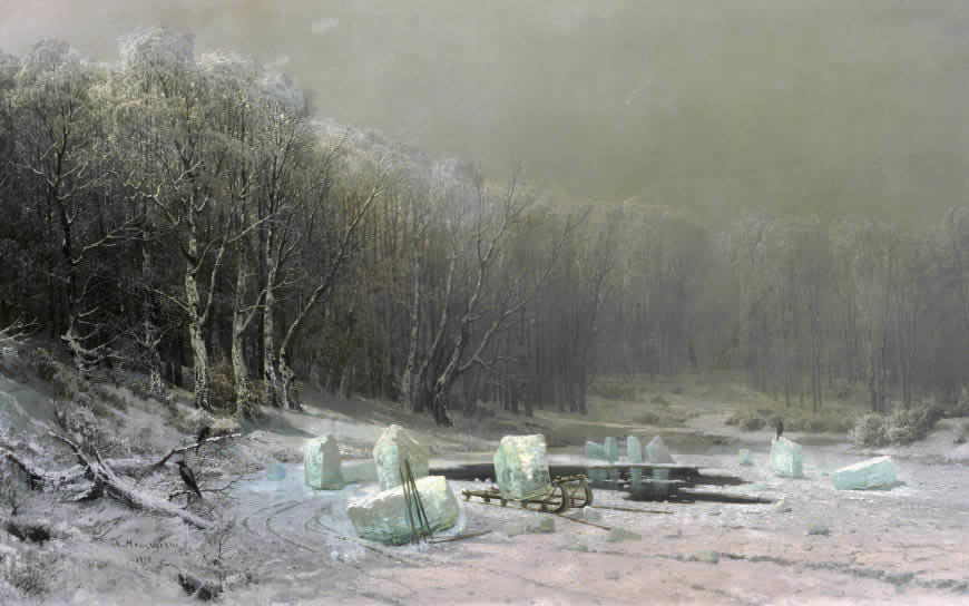 冬天冰雪树林风景高清壁纸图片 1920x1200