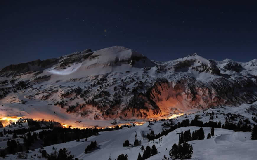 阿尔卑斯山的夜晚星空高清壁纸图片 1920x1200