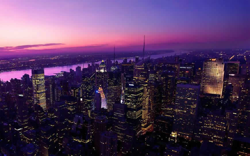 纽约日落风景高清壁纸图片 2560x1600