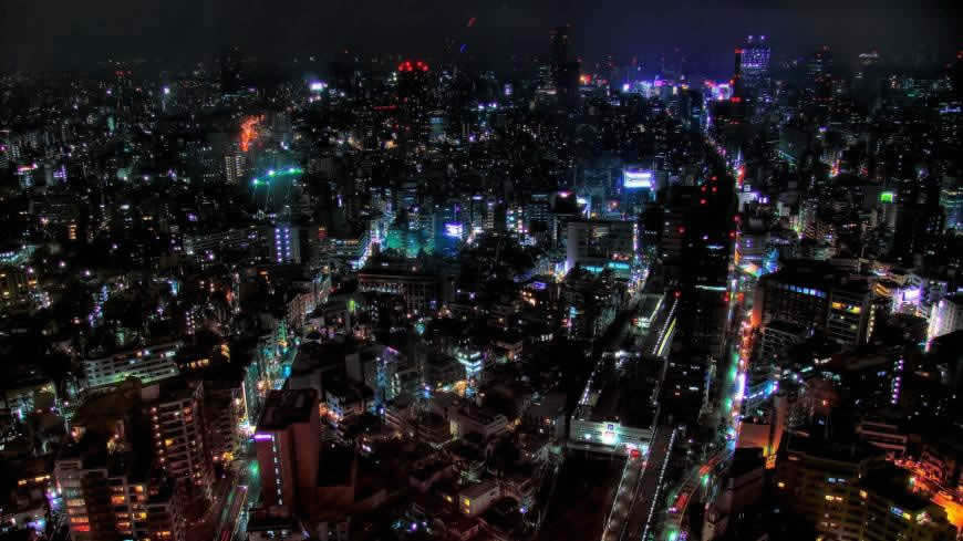 日本东京城市夜景高清壁纸图片 1920x1080