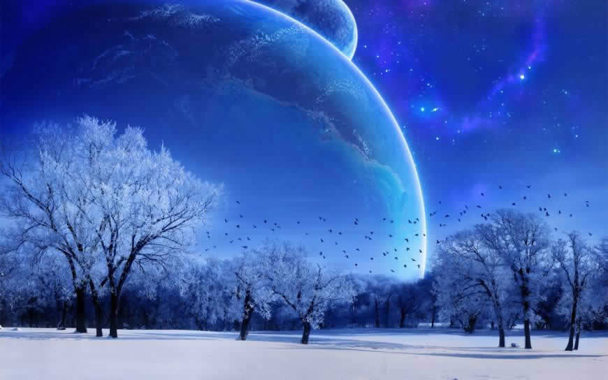 ios9原生自带:蓝色的星空高清壁纸图片 1680x1050