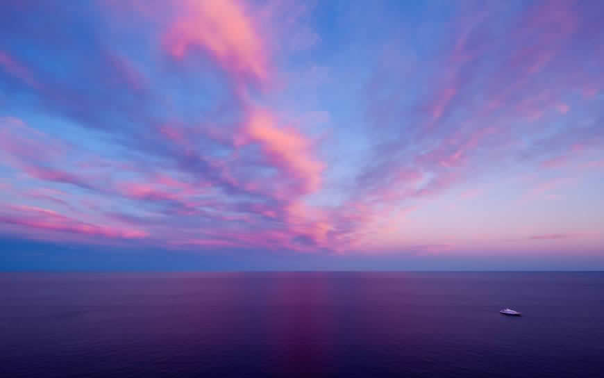 晚霞中的大海高清壁纸图片 2560x1600