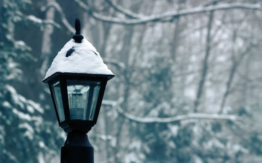 冬天的路灯高清壁纸图片 1920x1200