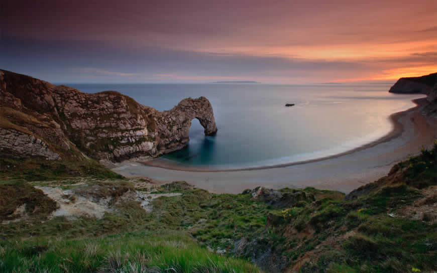 英国多塞特郡海滩风景高清壁纸图片 1920x1200