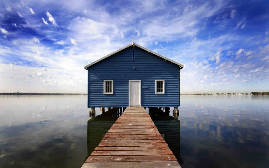 湖面上的小房子高清壁纸图片 1920x1200