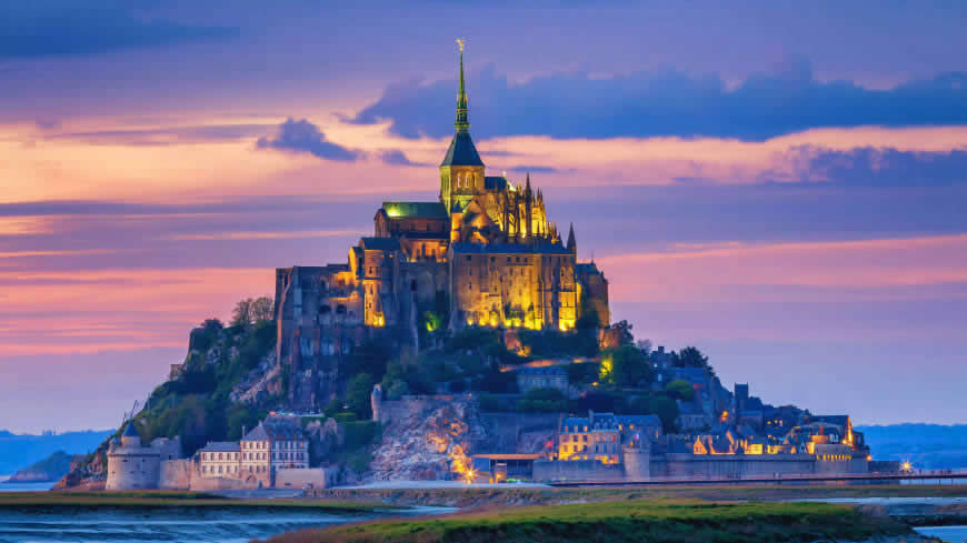 法国 圣米歇尔山 城堡高清壁纸图片 3840x2160