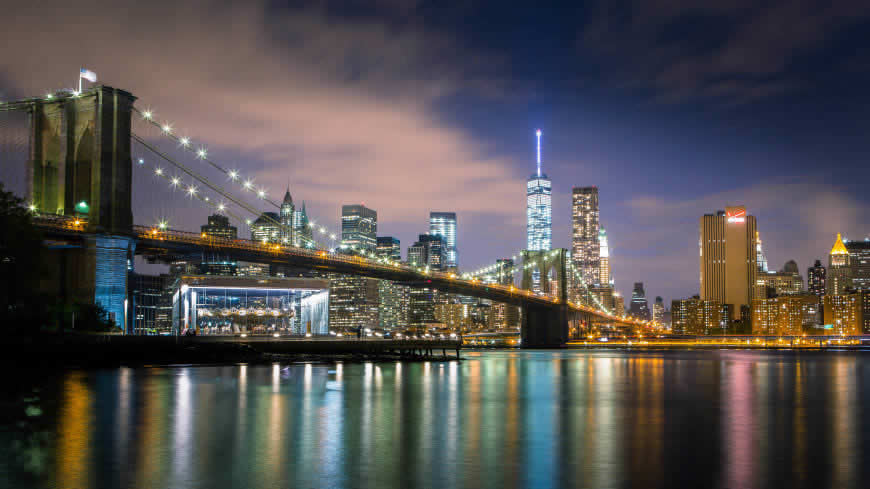 布鲁克林大桥夜景高清壁纸图片 3840x2160