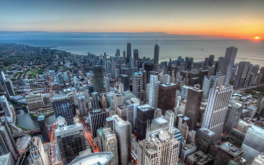 芝加哥繁华建筑高清壁纸图片  1920x1200