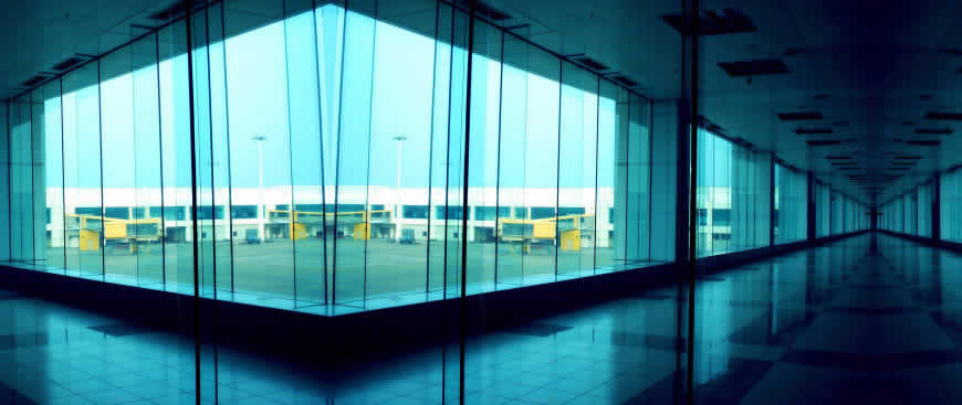 机场室内建筑透视风景高清壁纸图片 2560x1080