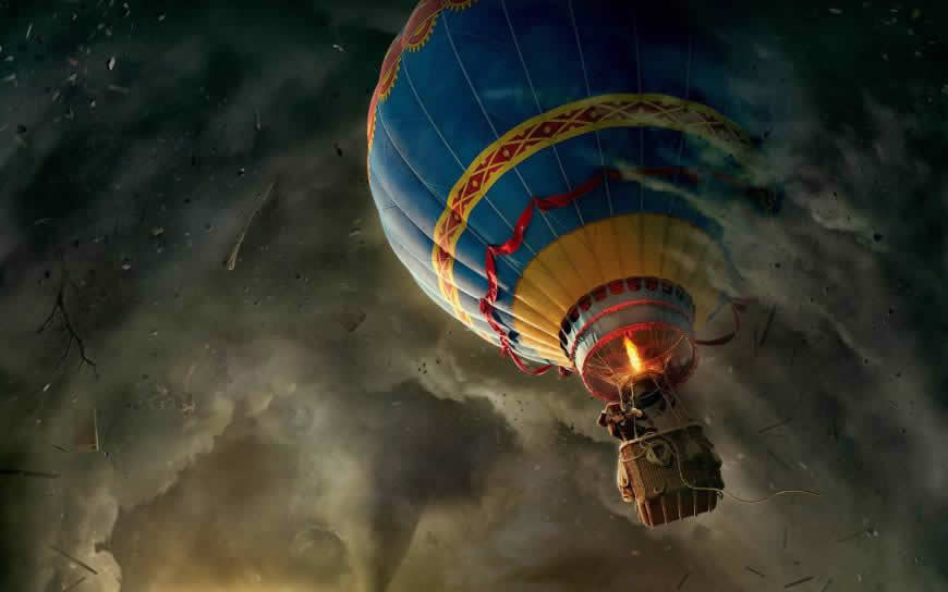 搭乘热气球的巫师高清壁纸图片 1920x1200