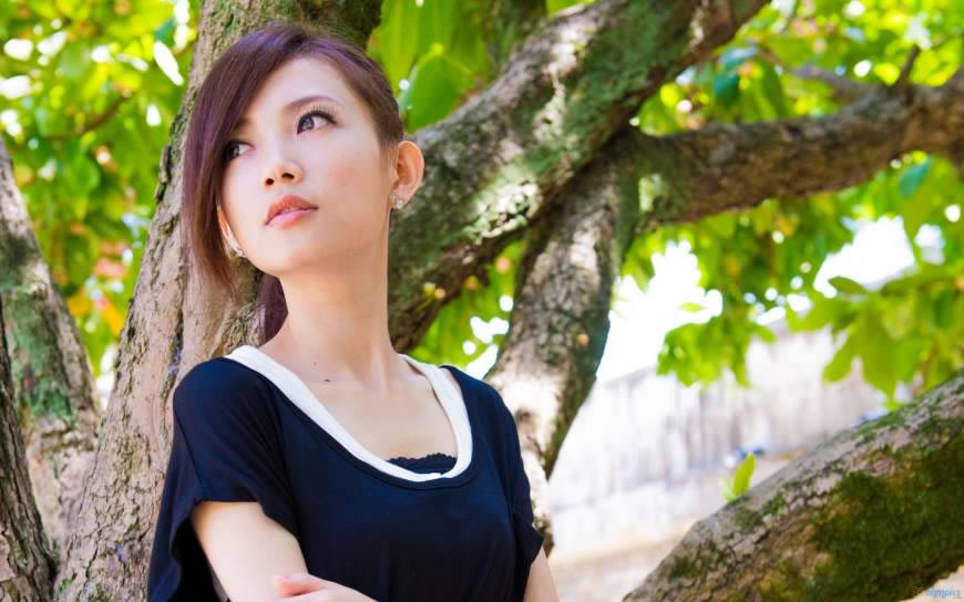 亚洲美女模特高清壁纸图片 1920x1200