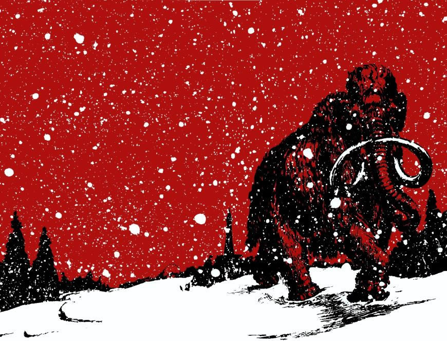 雪中猛犸象插画高清壁纸图片 1680x1280