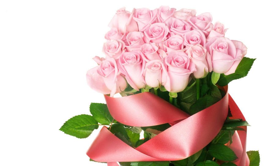 粉红玫瑰花束高清壁纸图片 2560x1600