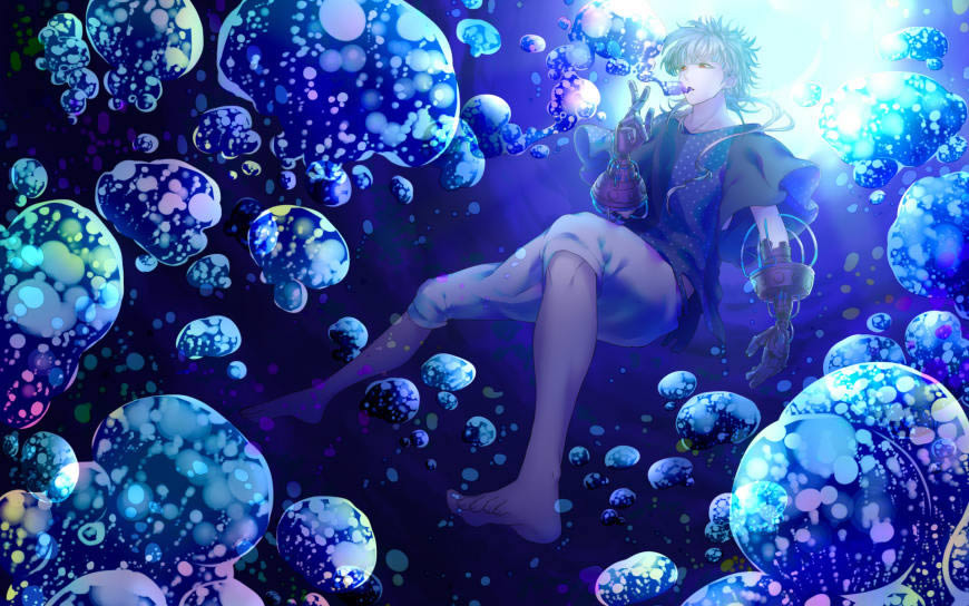 水里的动漫男孩高清壁纸图片 1920x1200