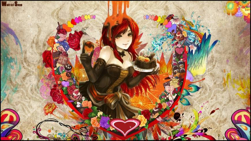 多彩动漫美女原画高清壁纸图片 1920x1080