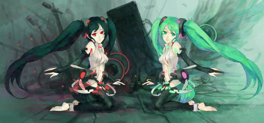 黑化初音高清壁纸图片 3000x1400