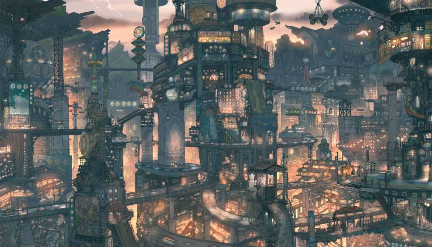 日本动漫建筑高清壁纸图片 2800x1600