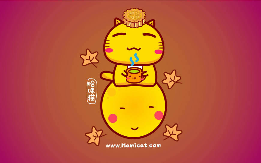 哈咪猫的中秋节高清壁纸图片 1920x1200