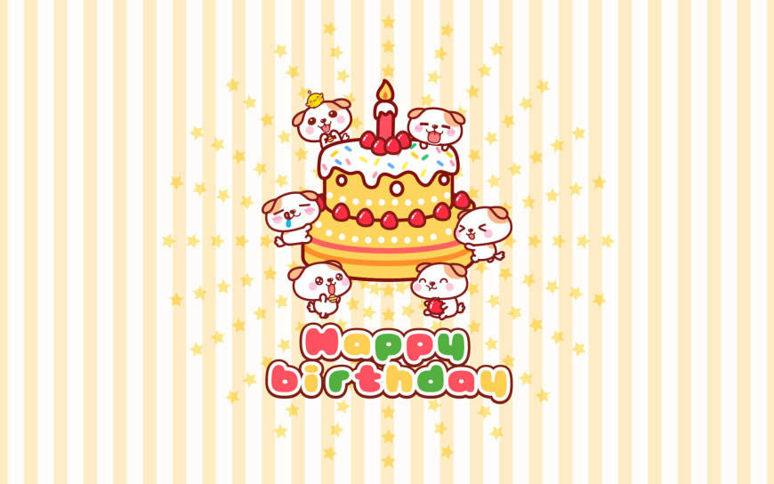 秋田君生日快乐高清壁纸图片 1920x1200