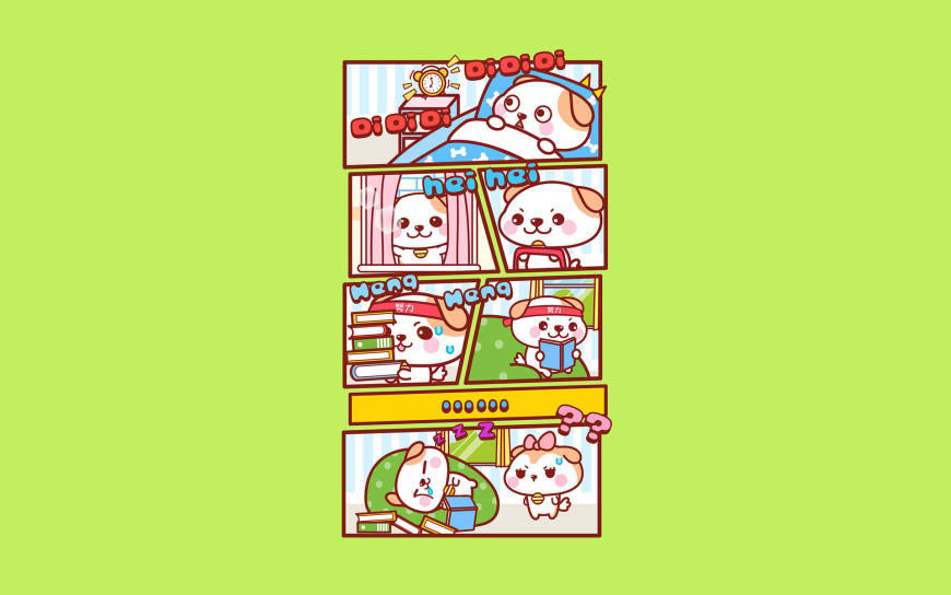 可爱秋田君漫画高清壁纸图片 1920x1200
