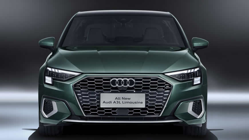 2021款绿色奥迪A3L Sedan 35 TFSI高清壁纸图片 3840x2160