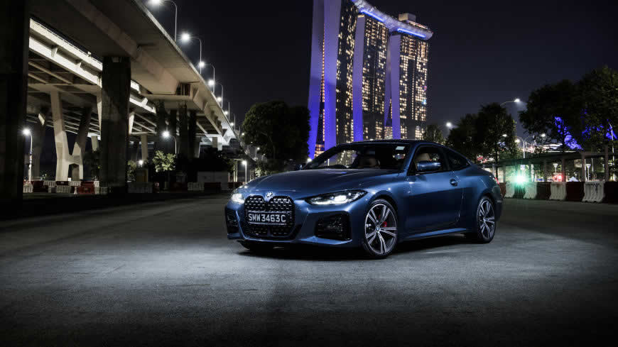 2021款蓝色宝马430i Coupé M Sport高清壁纸图片 5120x2880