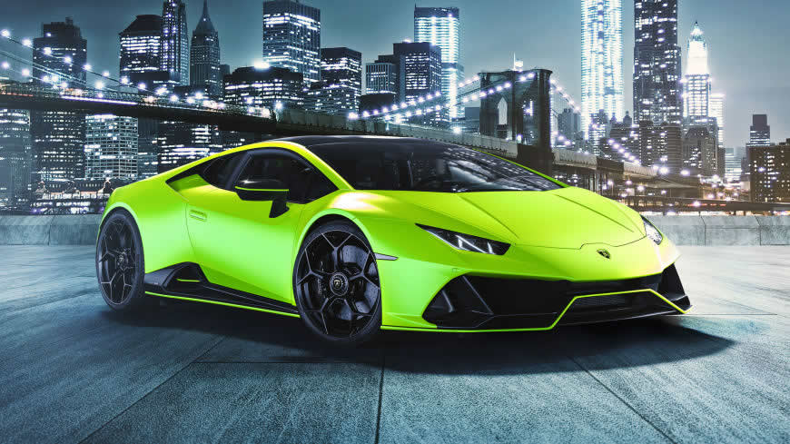 绿色兰博基尼Huracan EVO Fluo Capsule高清壁纸图片 2560x1440