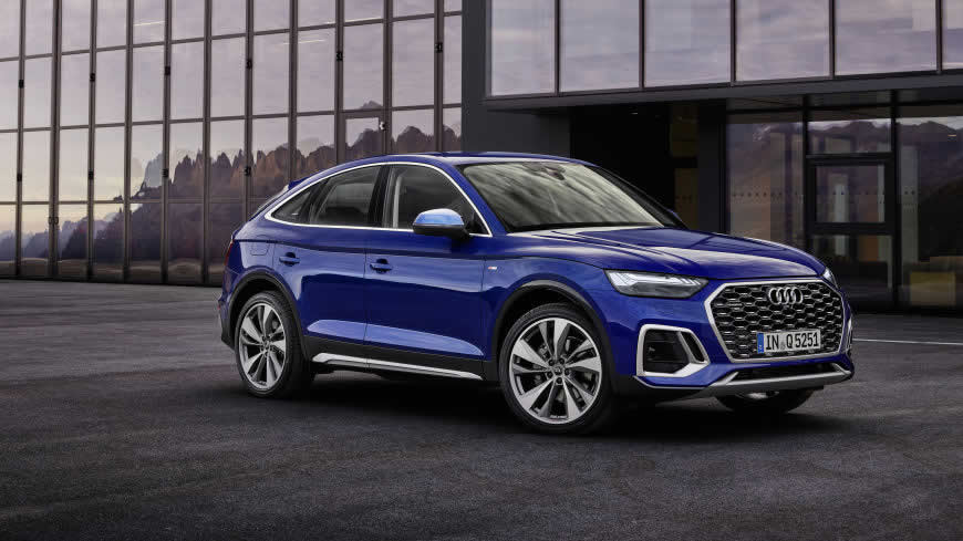 2021款蓝色奥迪Q5 Sportback 45 TFSI quattro S line高清壁纸图片 3840x2160