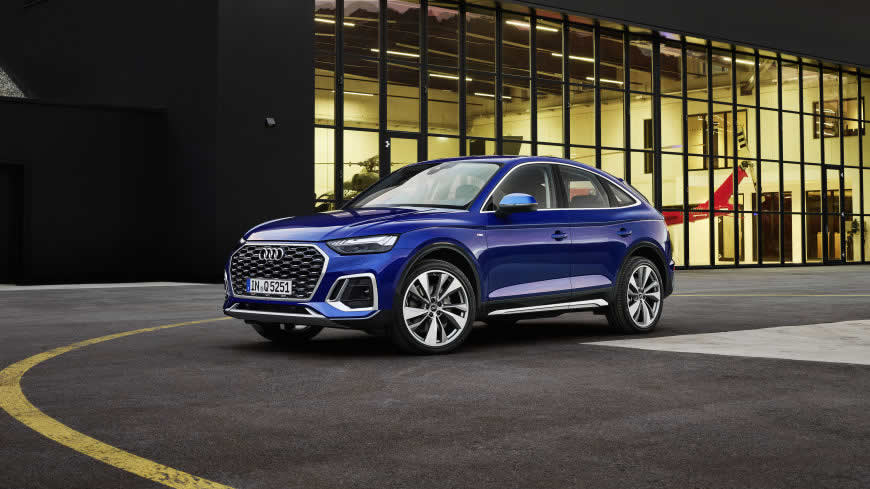 2021款蓝色奥迪Q5 Sportback 45 TFSI quattro S line高清壁纸图片 3840x2160