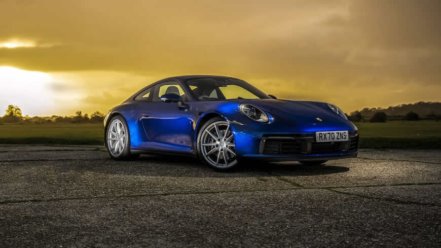 2020款蓝色保时捷911 Carrera S MT高清壁纸图片 3840x2160