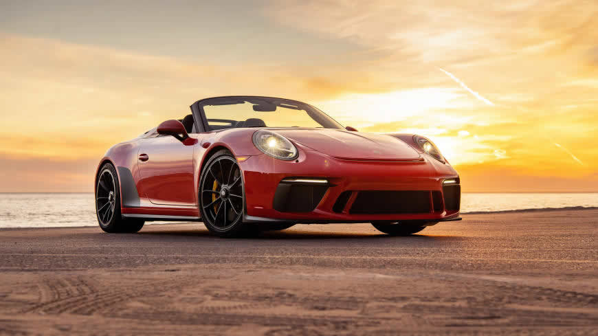 红色保时捷911 Speedster高清壁纸图片 7680x4320