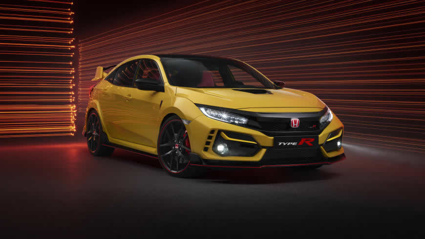 2020款黄色本田思域Type R Limited Edition高清壁纸图片 7680x4320