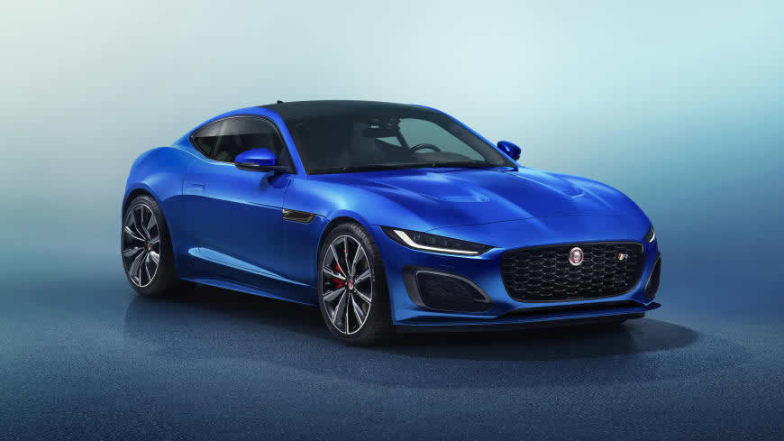 2020款蓝色捷豹F-Type R Coupe高清壁纸图片 7680x4320