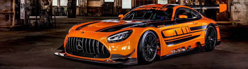 2020款橙色梅赛德斯-AMG GT3高清壁纸图片 3840x1080