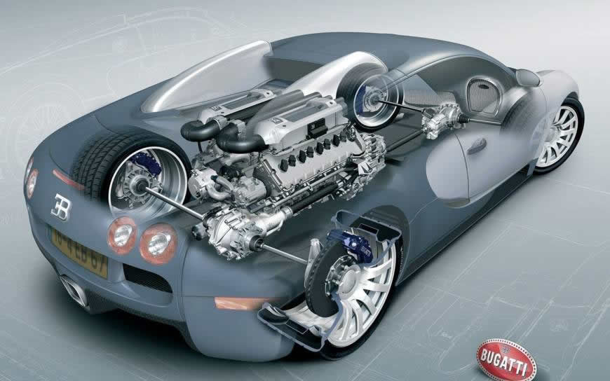布加迪威龙16.4 3D效果图高清壁纸图片 1440x900
