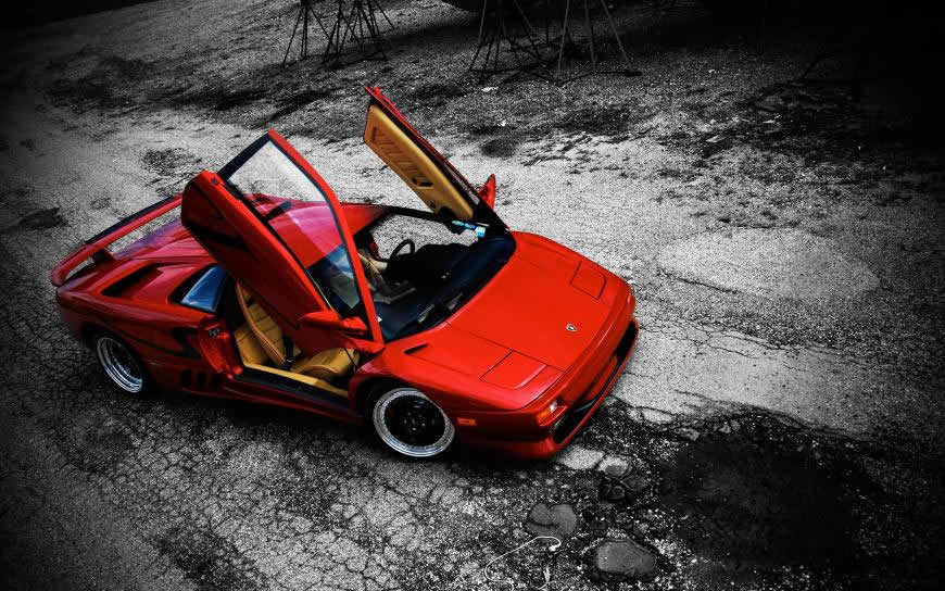 红色兰博基尼Diablo跑车高清壁纸图片 2560x1600
