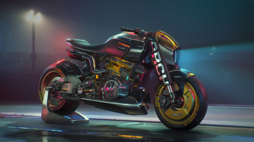 赛博朋克2077 超酷摩托车高清壁纸图片 2560x1440