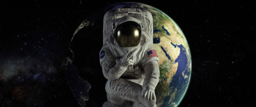 宇航员太空自拍高清壁纸图片 3440x1440