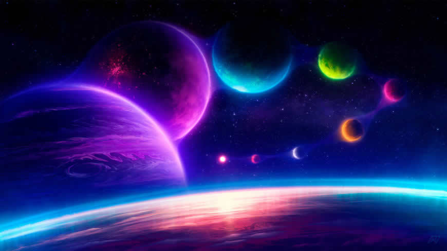 彩色星球高清壁纸图片 1920x1080