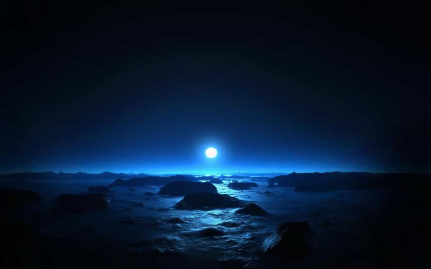 夜晚的月亮高清壁纸图片 1920x1200