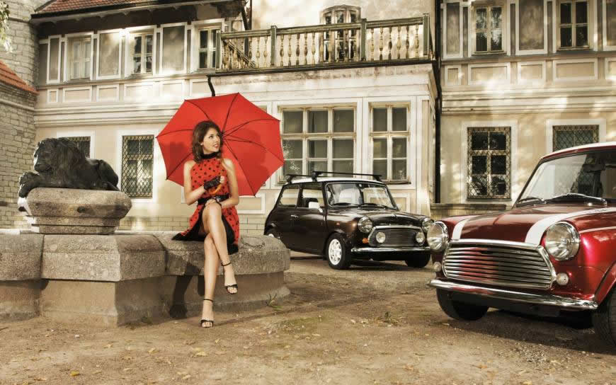 性感的红裙女模特高清壁纸图片 1920x1200