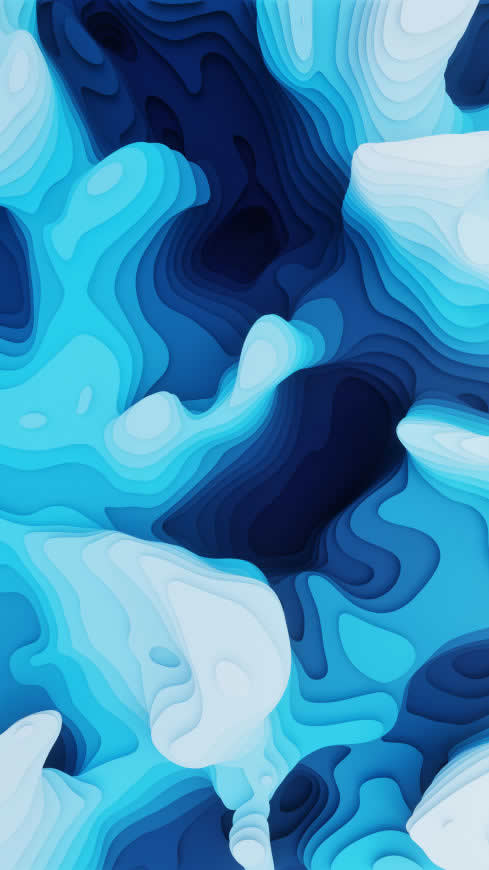 蓝色 渐变 3D 抽象高清壁纸图片 2160x3840