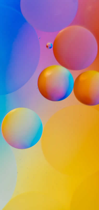 彩色 气泡 背景高清壁纸图片 1514x3200