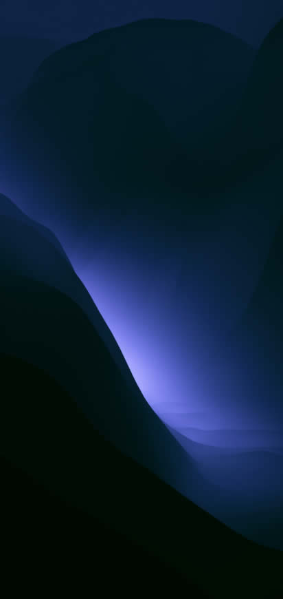 macOS Monterey内置深蓝色渐变背景高清壁纸图片 1440x3040